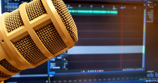 Mikrofon Electrovoice RE20 im Einsatz in der Podcastschmiede